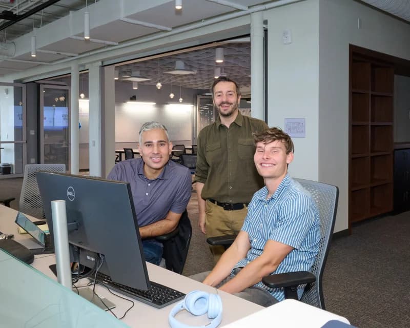 Rupesh Parbhoo, Vincent Feutrier, and Matthew Malan during a Speak Arizona work session