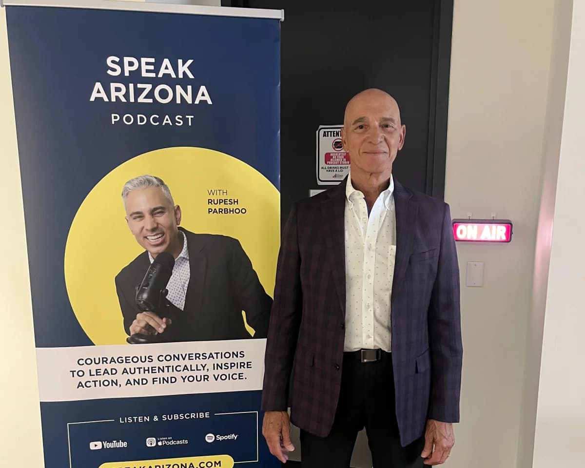 Paul Brunoforte, Distinguished Toastmaster and founder of the Olympic Method, at the Speak Arizona podcast studio