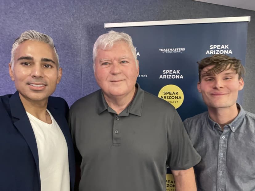 Rupesh Parbhoo, Don Ratliff, and Matt Malan together at the Speak Arizona podcast